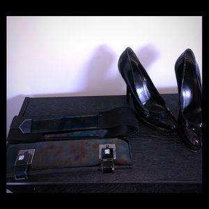 Gucci set Heels, Belt, and Clutch